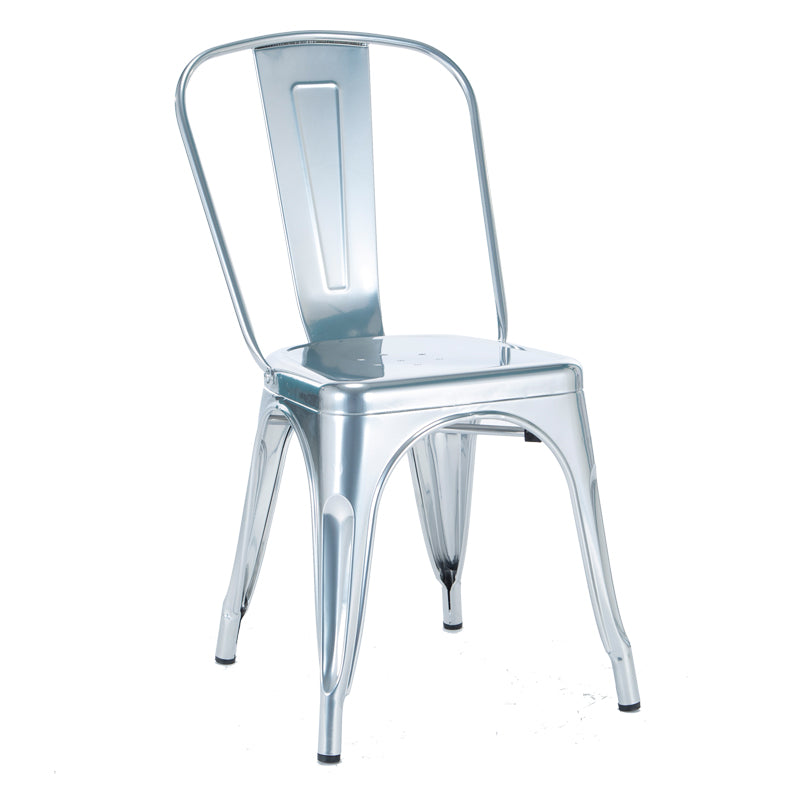 Industrial Dining Chair Slat Back Chair with 4 Metal Legs for Home Use