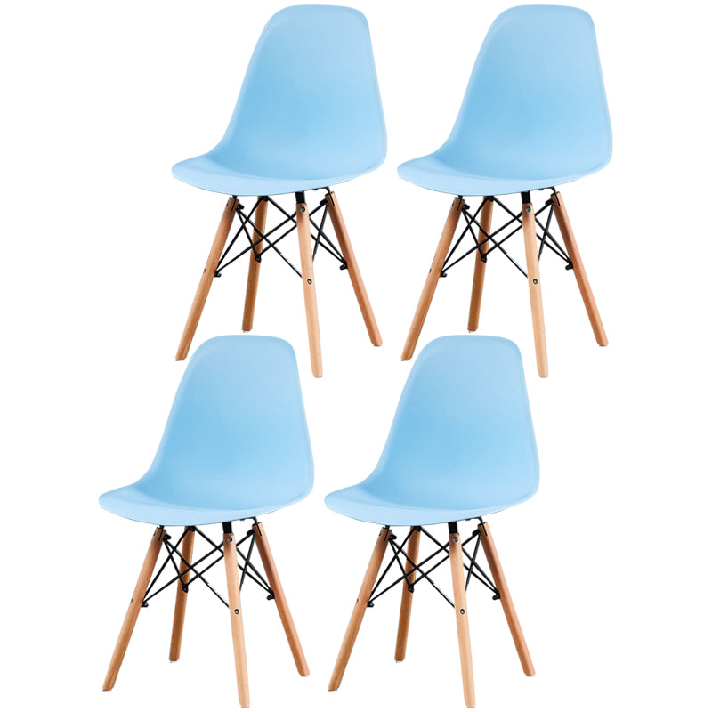 Glam Style Wooden Side Chair Matte Finish Solid Back Dining Chair for Dinning Room