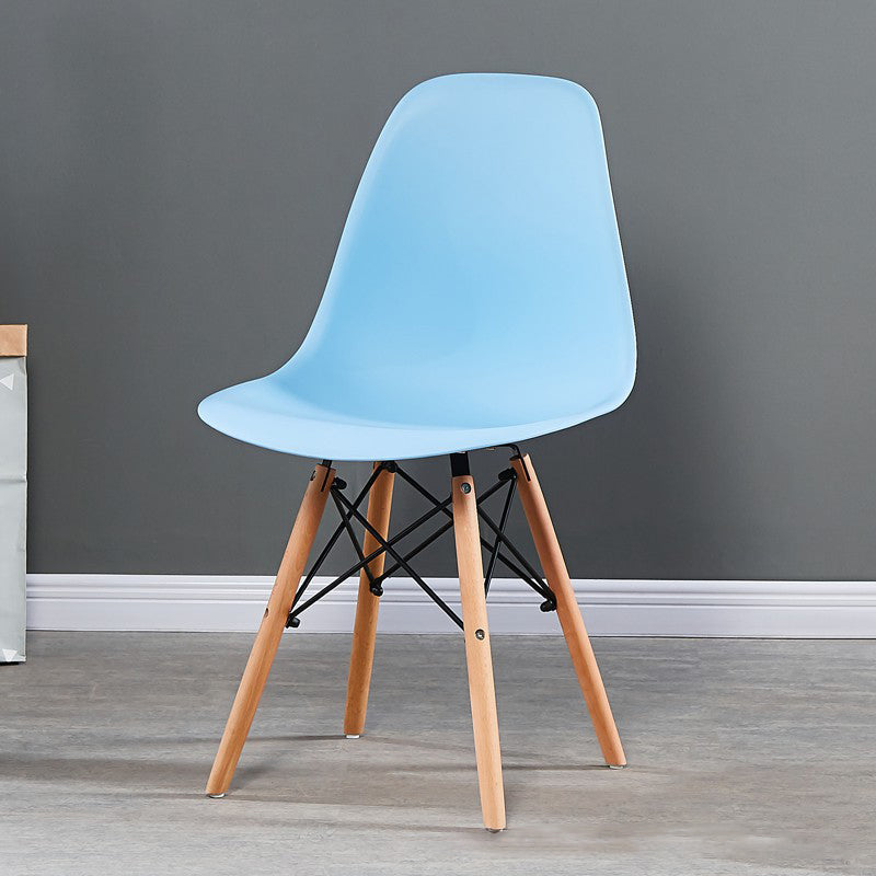Glam Style Wooden Side Chair Matte Finish Solid Back Dining Chair for Dinning Room