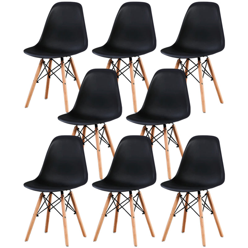 Glam Style Wooden Side Chair Matte Finish Solid Back Dining Chair for Dinning Room
