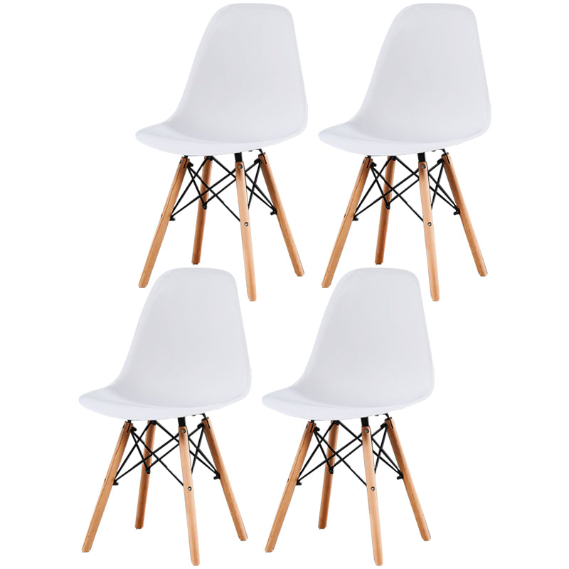 Glam Style Wooden Side Chair Matte Finish Solid Back Dining Chair for Dinning Room