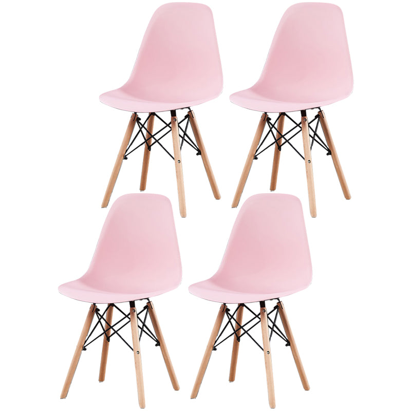 Glam Style Wooden Side Chair Matte Finish Solid Back Dining Chair for Dinning Room