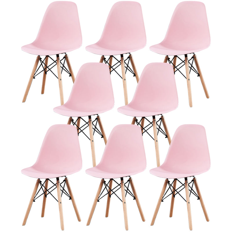 Glam Style Wooden Side Chair Matte Finish Solid Back Dining Chair for Dinning Room