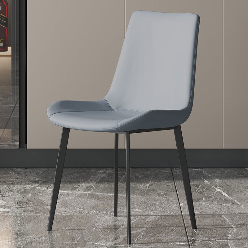 Chaise de salle à manger industrielle en métal, finition métallique, chaise de salle à manger Parsons