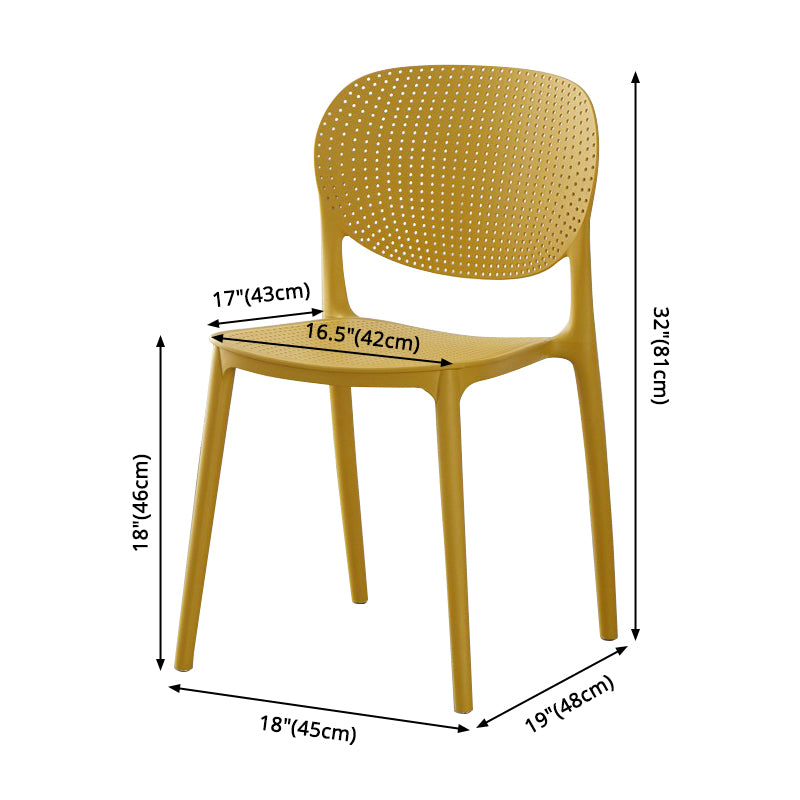 Chaise d'appoint en plastique de Style Glam, finition mate, chaise de salle à manger à dossier ouvert pour salle à manger