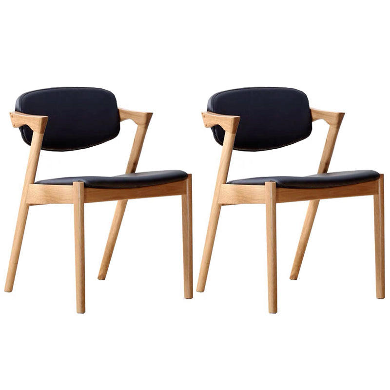 Chaise de salle à manger carrée en bois contemporaine, chaise latérale à dossier ouvert pour cuisine