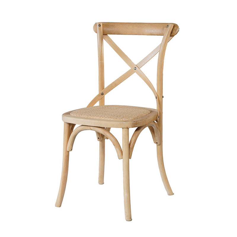 Solid Wood Traditional Dining Room Chair Matte Finish Cross Back Side Chair