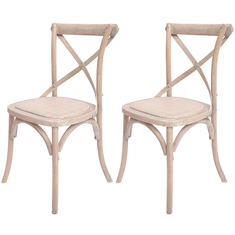Solid Wood Traditional Dining Room Chair Matte Finish Cross Back Side Chair