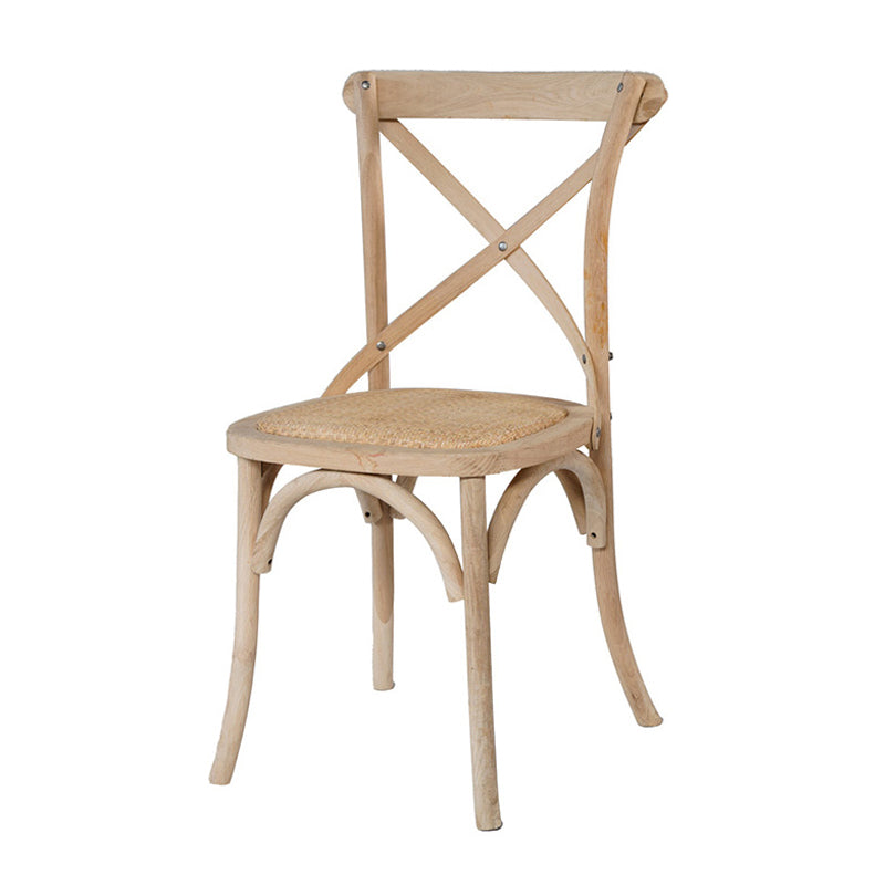 Solid Wood Traditional Dining Room Chair Matte Finish Cross Back Side Chair