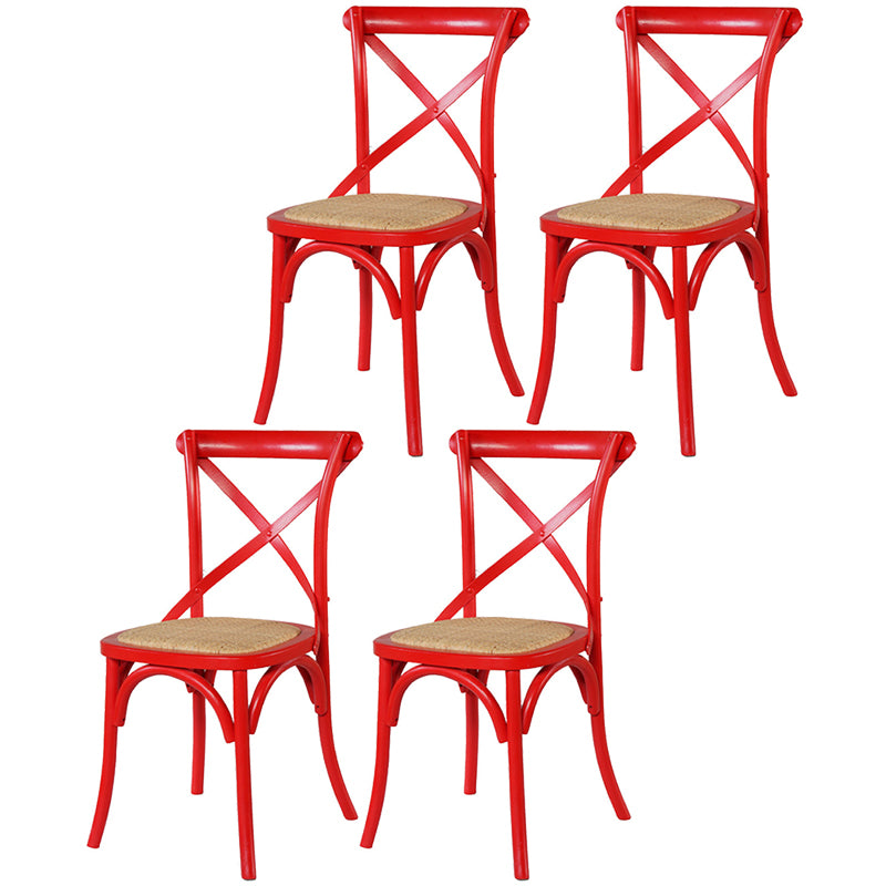 Solid Wood Traditional Dining Room Chair Matte Finish Cross Back Side Chair