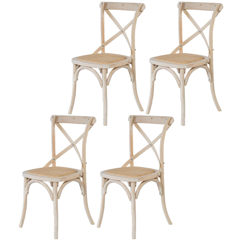 Solid Wood Traditional Dining Room Chair Matte Finish Cross Back Side Chair