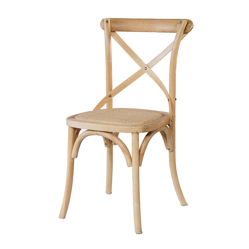 Solid Wood Traditional Dining Room Chair Matte Finish Cross Back Side Chair
