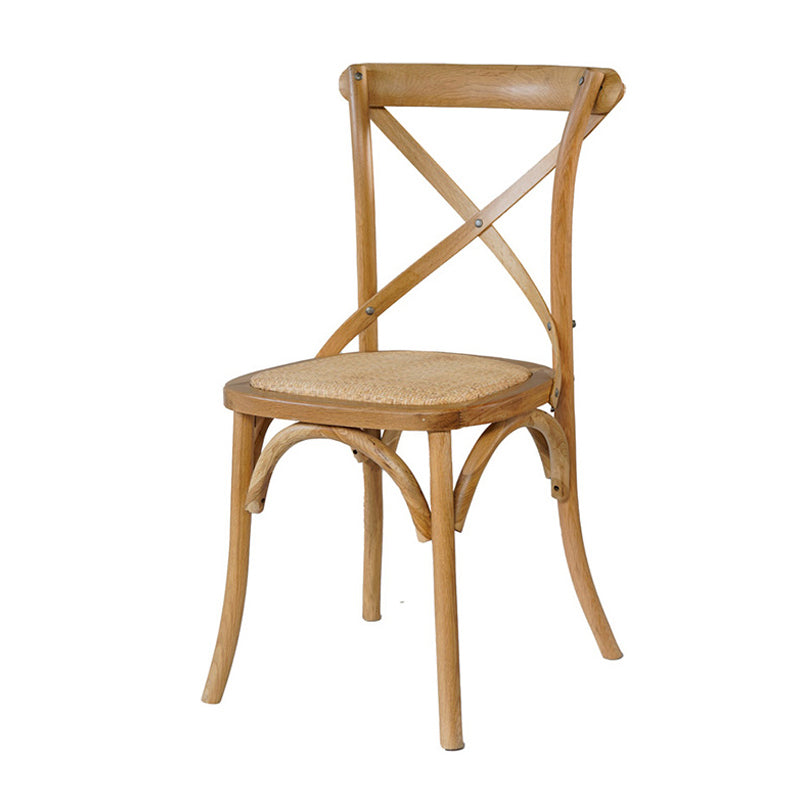 Solid Wood Traditional Dining Room Chair Matte Finish Cross Back Side Chair