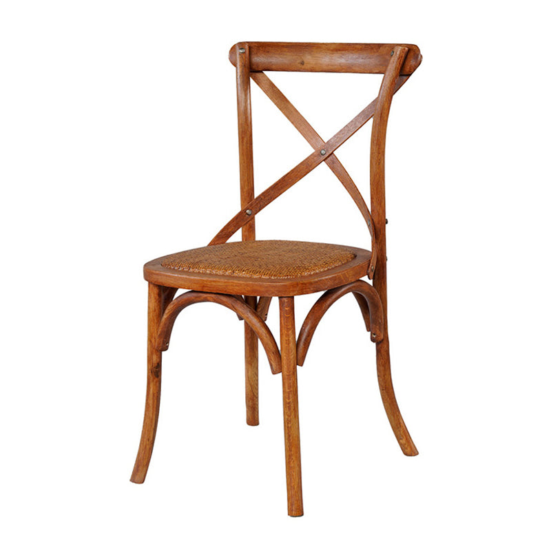 Solid Wood Traditional Dining Room Chair Matte Finish Cross Back Side Chair