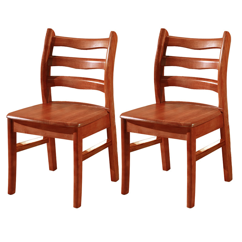 Chaise de salle à manger carrée en bois de cuisine Morden, chaise de salle à manger empilable avec dossier en échelle