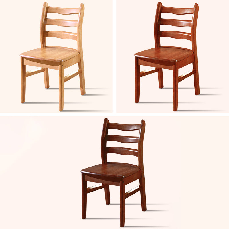 Chaise de salle à manger carrée en bois de cuisine Morden, chaise de salle à manger empilable avec dossier en échelle