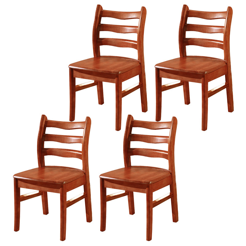 Chaise de salle à manger carrée en bois de cuisine Morden, chaise de salle à manger empilable avec dossier en échelle