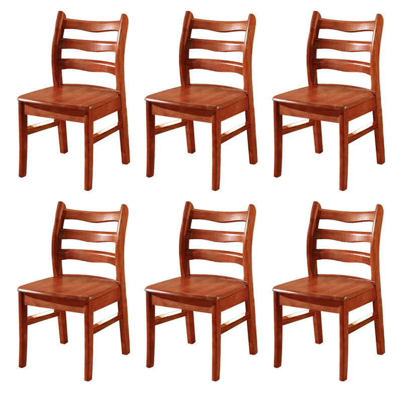 Chaise de salle à manger carrée en bois de cuisine Morden, chaise de salle à manger empilable avec dossier en échelle