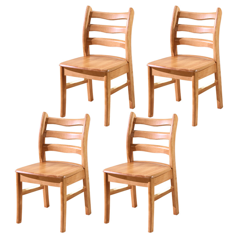Chaise de salle à manger carrée en bois de cuisine Morden, chaise de salle à manger empilable avec dossier en échelle