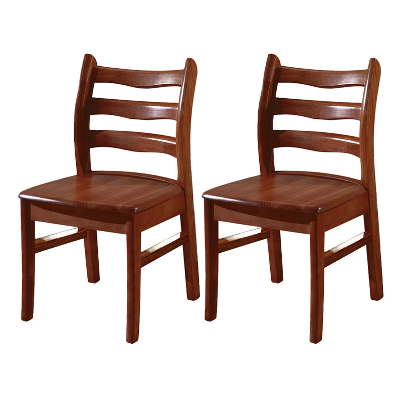 Chaise de salle à manger carrée en bois de cuisine Morden, chaise de salle à manger empilable avec dossier en échelle