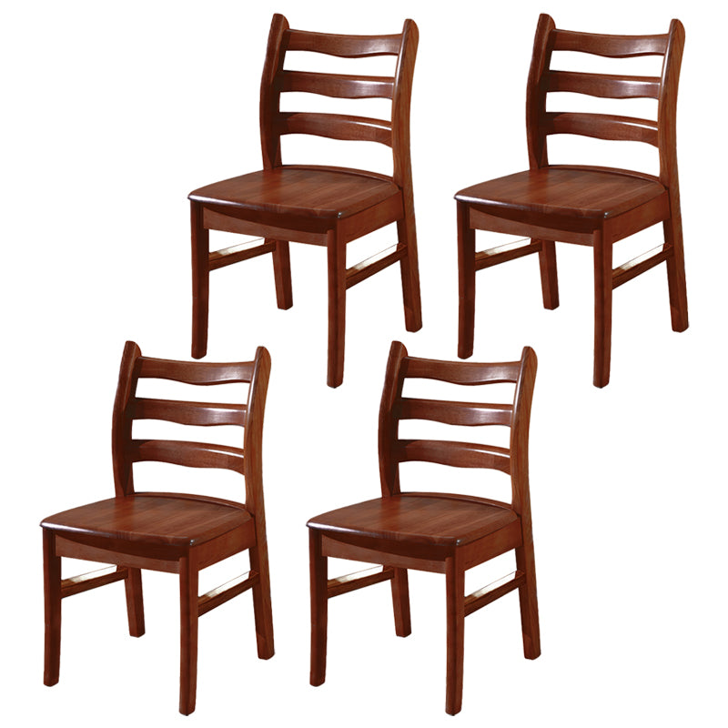 Chaise de salle à manger carrée en bois de cuisine Morden, chaise de salle à manger empilable avec dossier en échelle