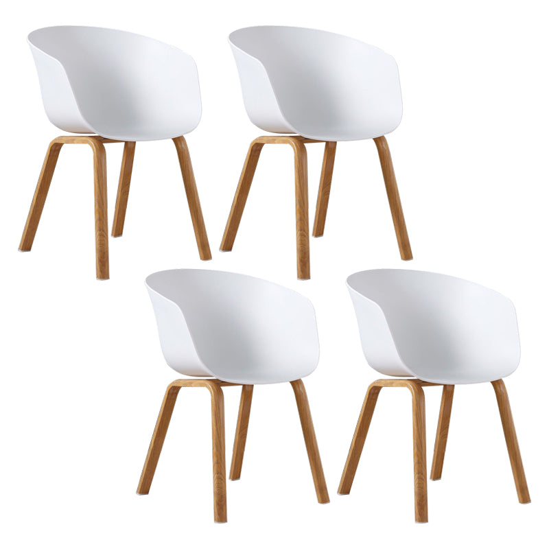 Modern Style Plastic Dining Armchair Open Back Dining Side Chair for Home