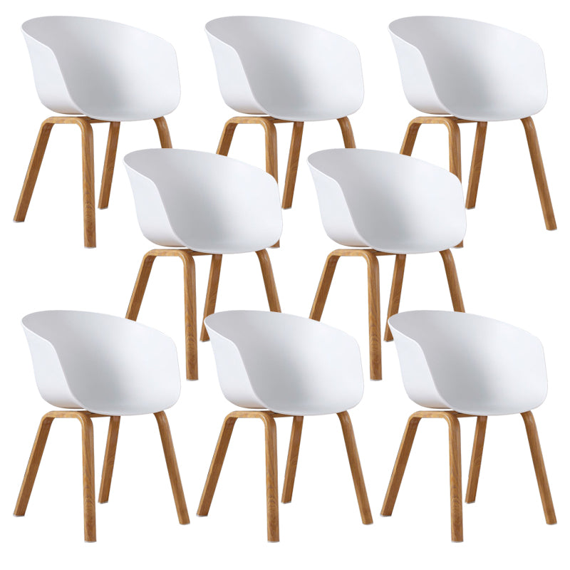 Modern Style Plastic Dining Armchair Open Back Dining Side Chair for Home