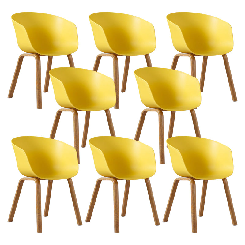 Modern Style Plastic Dining Armchair Open Back Dining Side Chair for Home