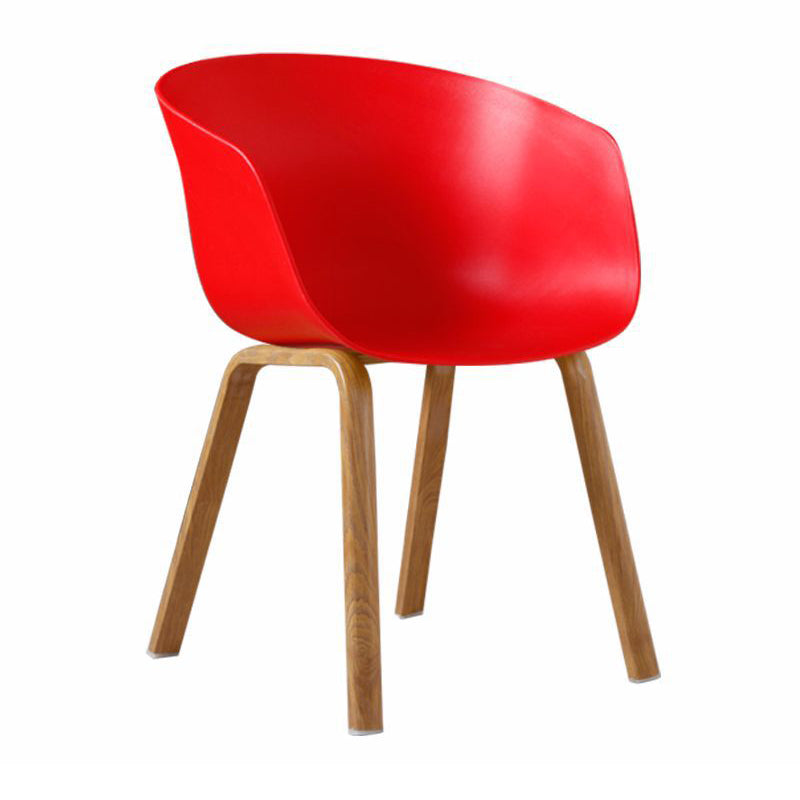 Modern Style Plastic Dining Armchair Open Back Dining Side Chair for Home