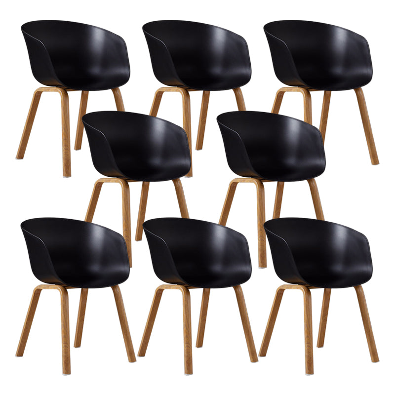 Modern Style Plastic Dining Armchair Open Back Dining Side Chair for Home