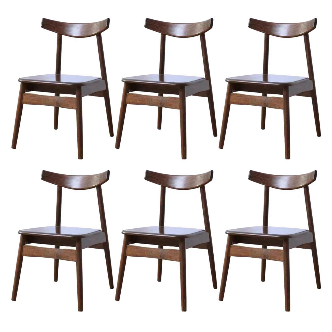 Contemporary Style Wood Dining Chair Stackable Ladder Back Arm Chair for Home