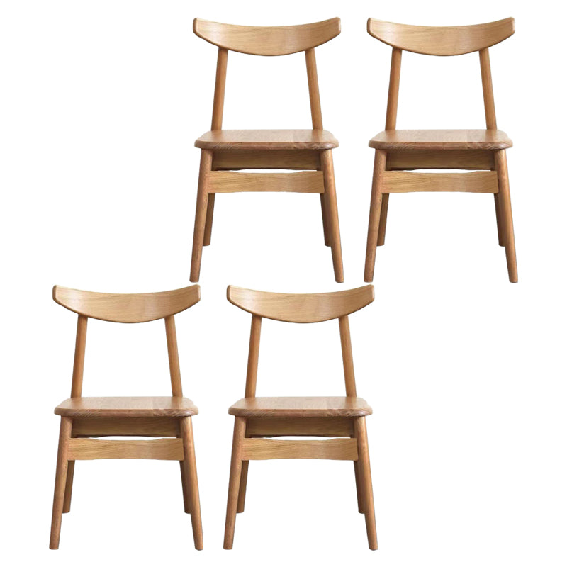 Contemporary Style Wood Dining Chair Stackable Ladder Back Arm Chair for Home