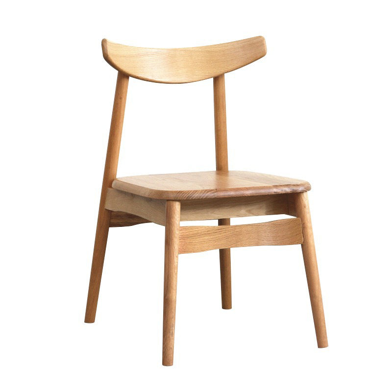 Contemporary Style Wood Dining Chair Stackable Ladder Back Arm Chair for Home