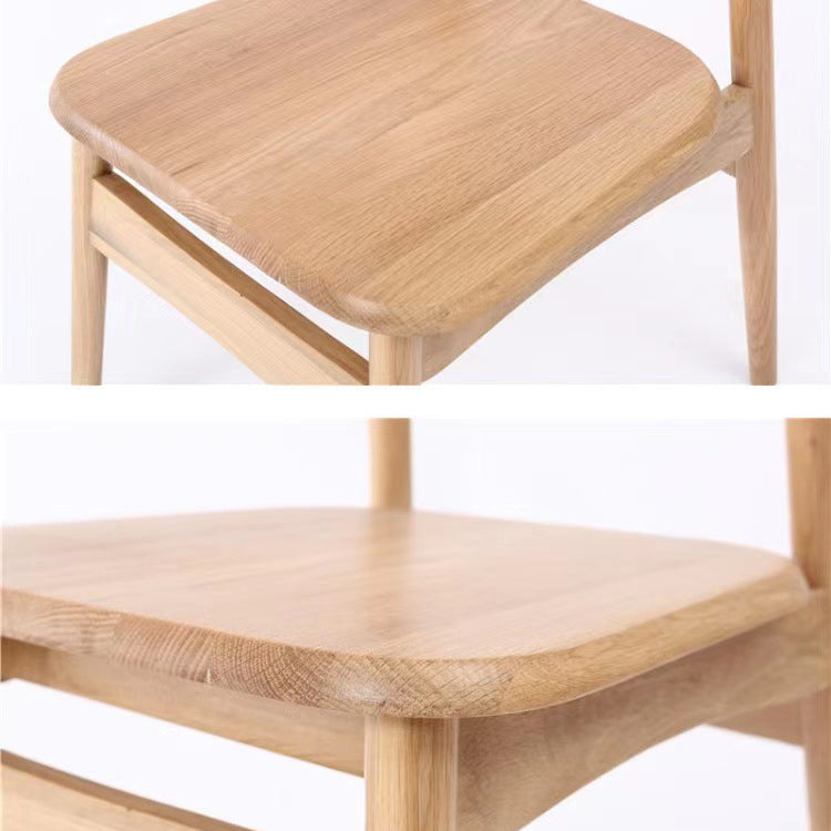 Contemporary Style Wood Dining Chair Stackable Ladder Back Arm Chair for Home