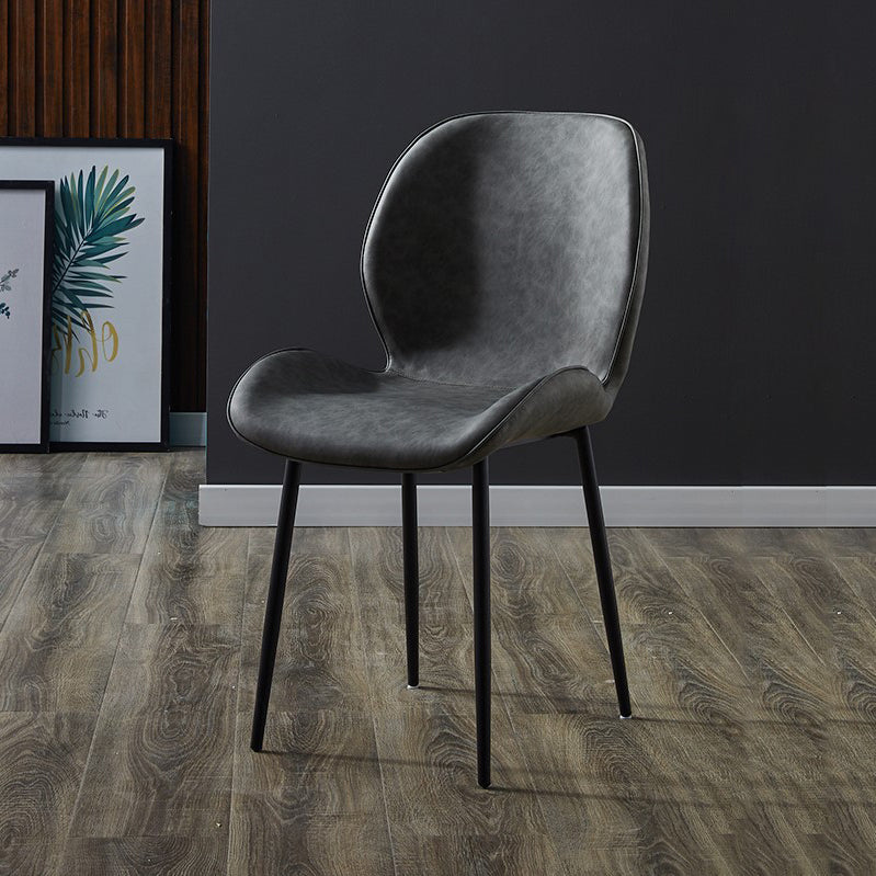 Chaise d'appoint en métal pour café scandinave, finition mate, chaise de salle à manger à oreilles