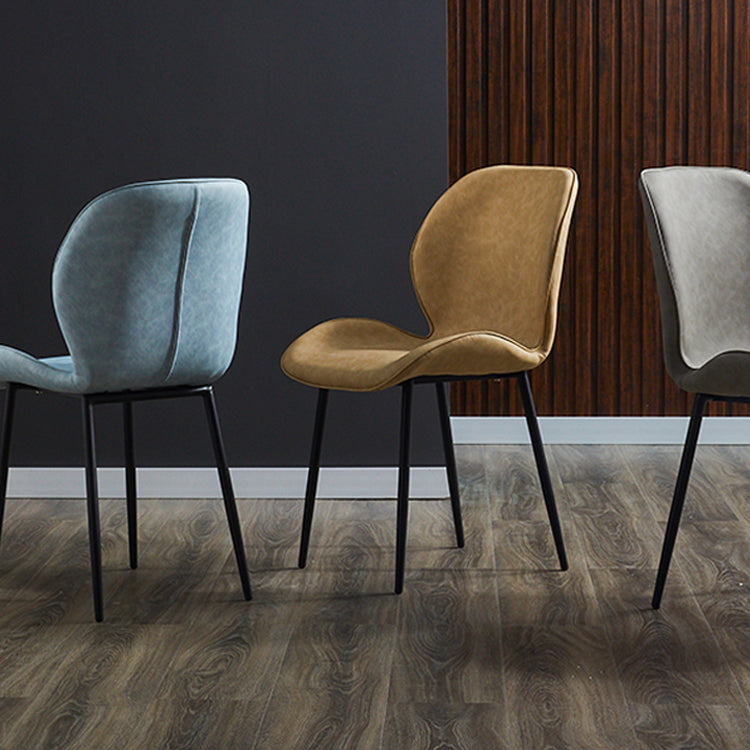Chaise d'appoint en métal pour café scandinave, finition mate, chaise de salle à manger à oreilles