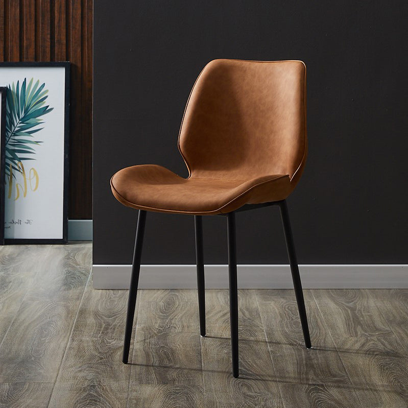 Chaise d'appoint en métal pour café scandinave, finition mate, chaise de salle à manger à oreilles