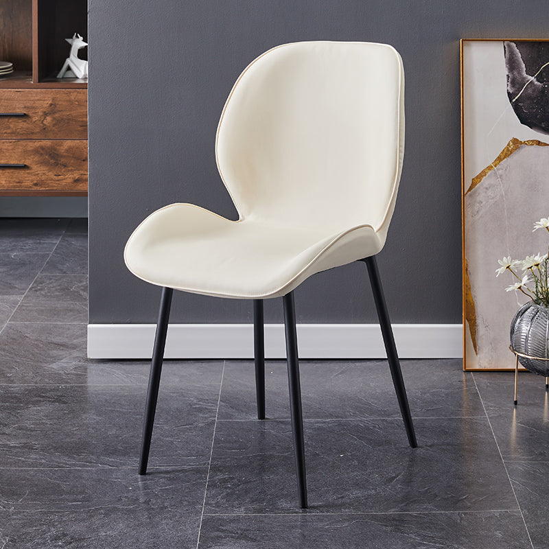 Chaise d'appoint en métal pour café scandinave, finition mate, chaise de salle à manger à oreilles
