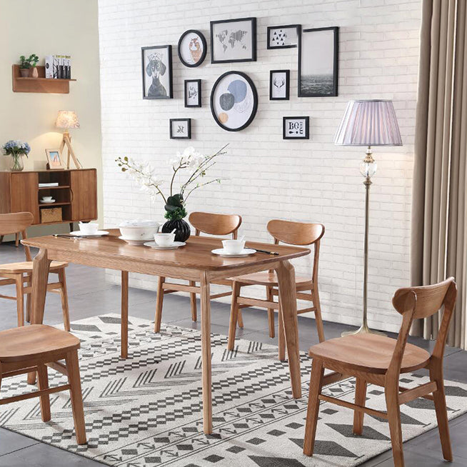 Contemporary Solid Wooden Chair Open Back Side Armless Chair for Dining Room