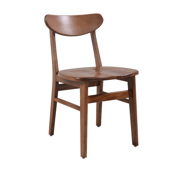 Contemporary Solid Wooden Chair Open Back Side Armless Chair for Dining Room