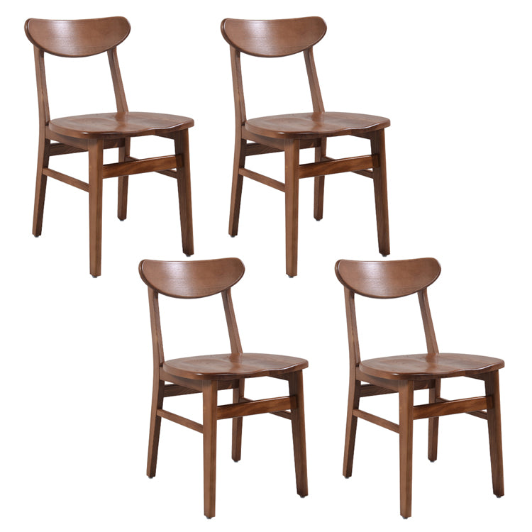 Contemporary Solid Wooden Chair Open Back Side Armless Chair for Dining Room