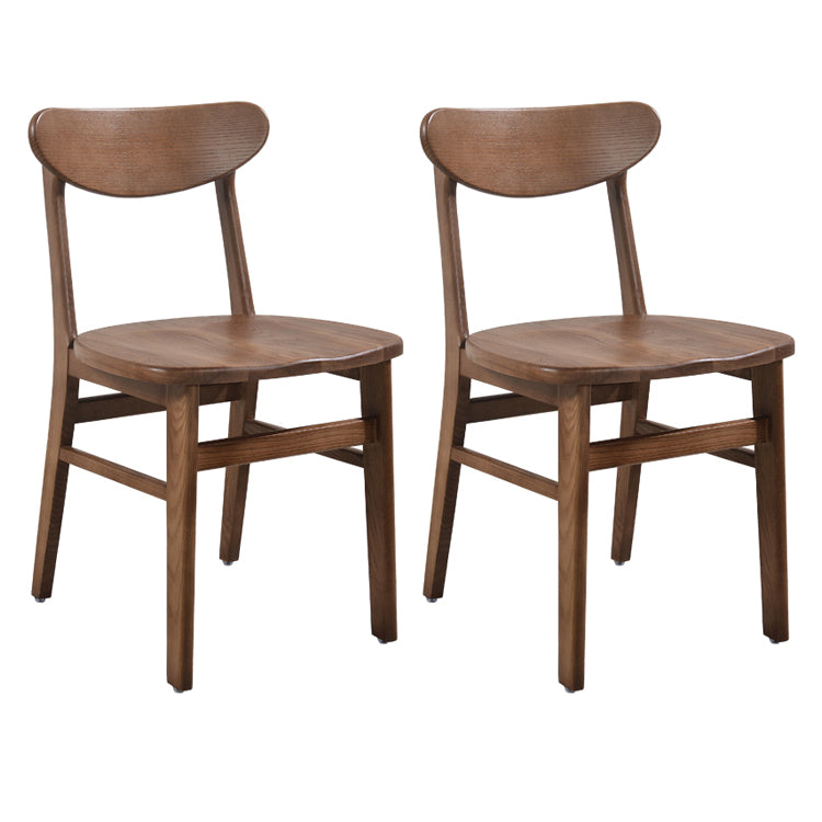 Contemporary Solid Wooden Chair Open Back Side Armless Chair for Dining Room