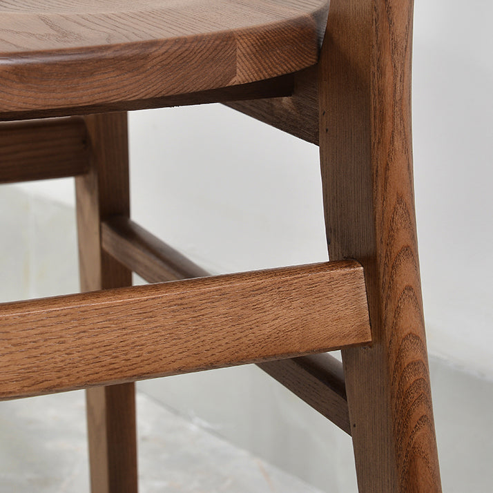 Contemporary Solid Wooden Chair Open Back Side Armless Chair for Dining Room
