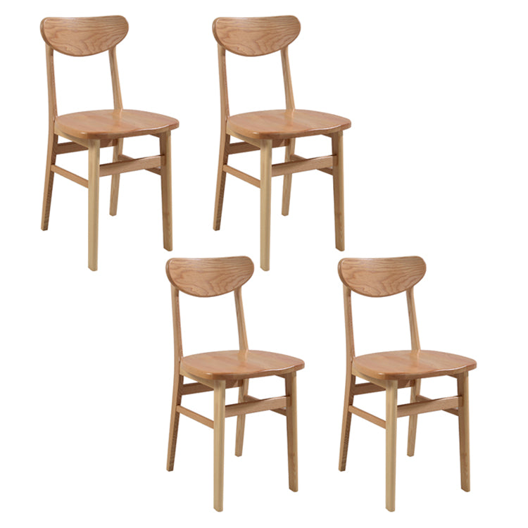 Contemporary Solid Wooden Chair Open Back Side Armless Chair for Dining Room