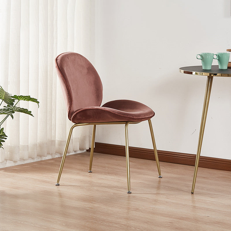 Metal Scandinavian Restaurant Side Chair Matte Finish Wingback Dining Chair