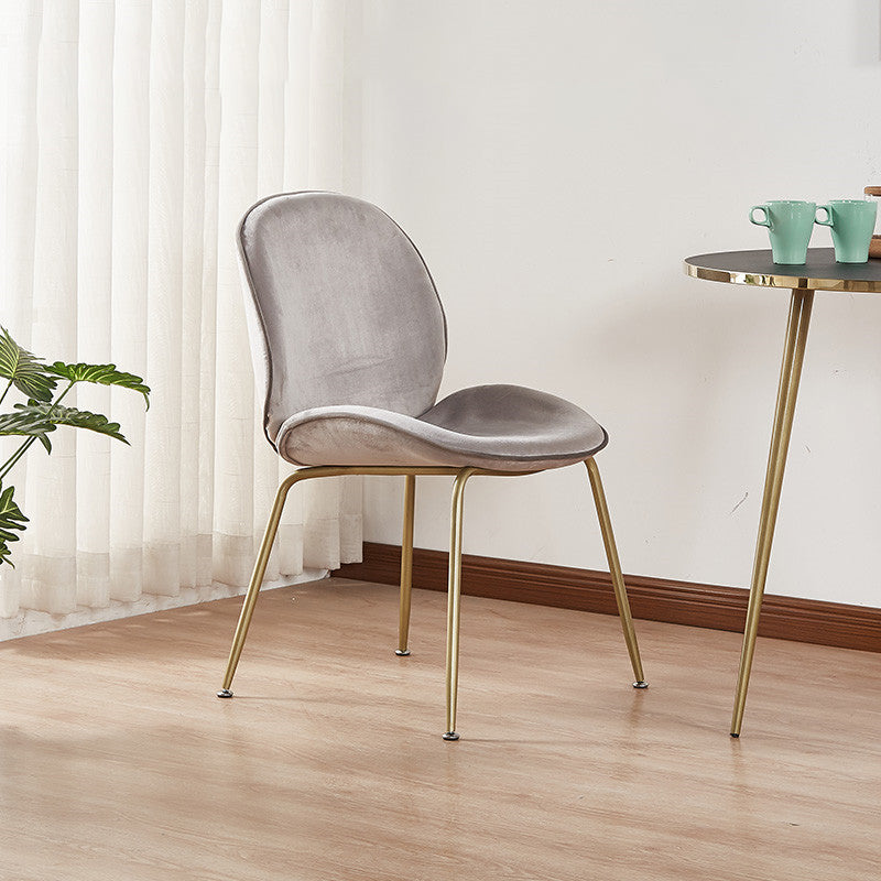 Metal Scandinavian Restaurant Side Chair Matte Finish Wingback Dining Chair