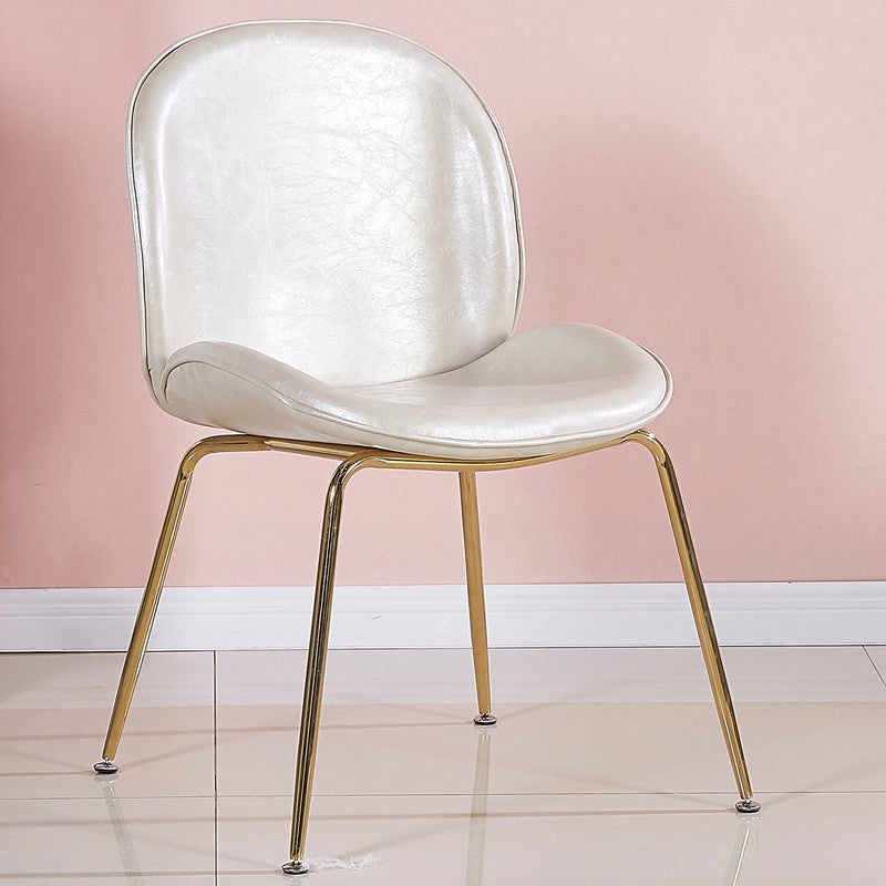 Metal Scandinavian Restaurant Side Chair Matte Finish Wingback Dining Chair