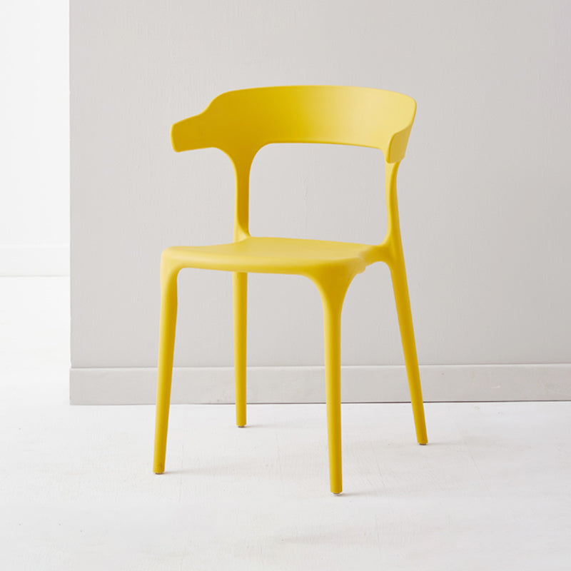 Contemporary Side Chair Stacking Dining Colorful Plastic Armless Chairs for Dining Room
