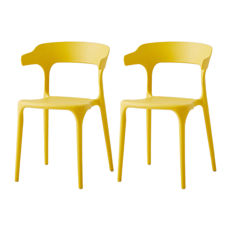 Contemporary Side Chair Stacking Dining Colorful Plastic Armless Chairs for Dining Room