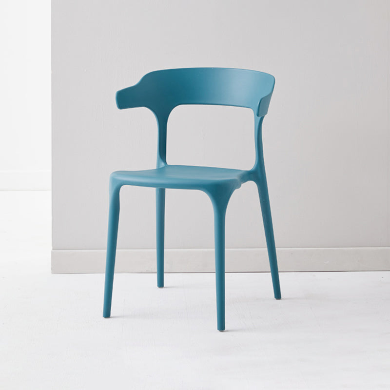 Contemporary Side Chair Stacking Dining Colorful Plastic Armless Chairs for Dining Room